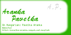 aranka pavelka business card